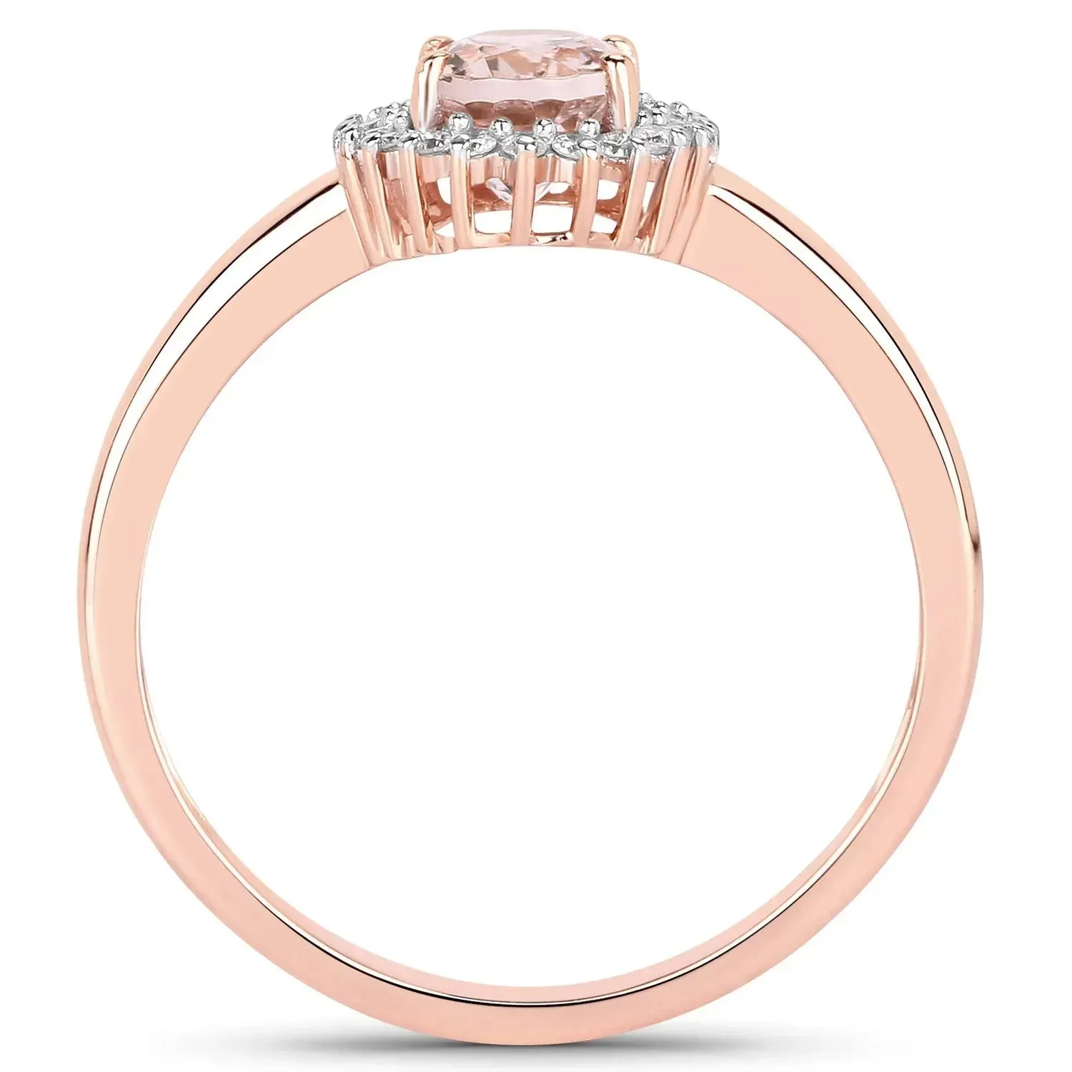 14K Rose Gold Morganite Halo Engagement Rings