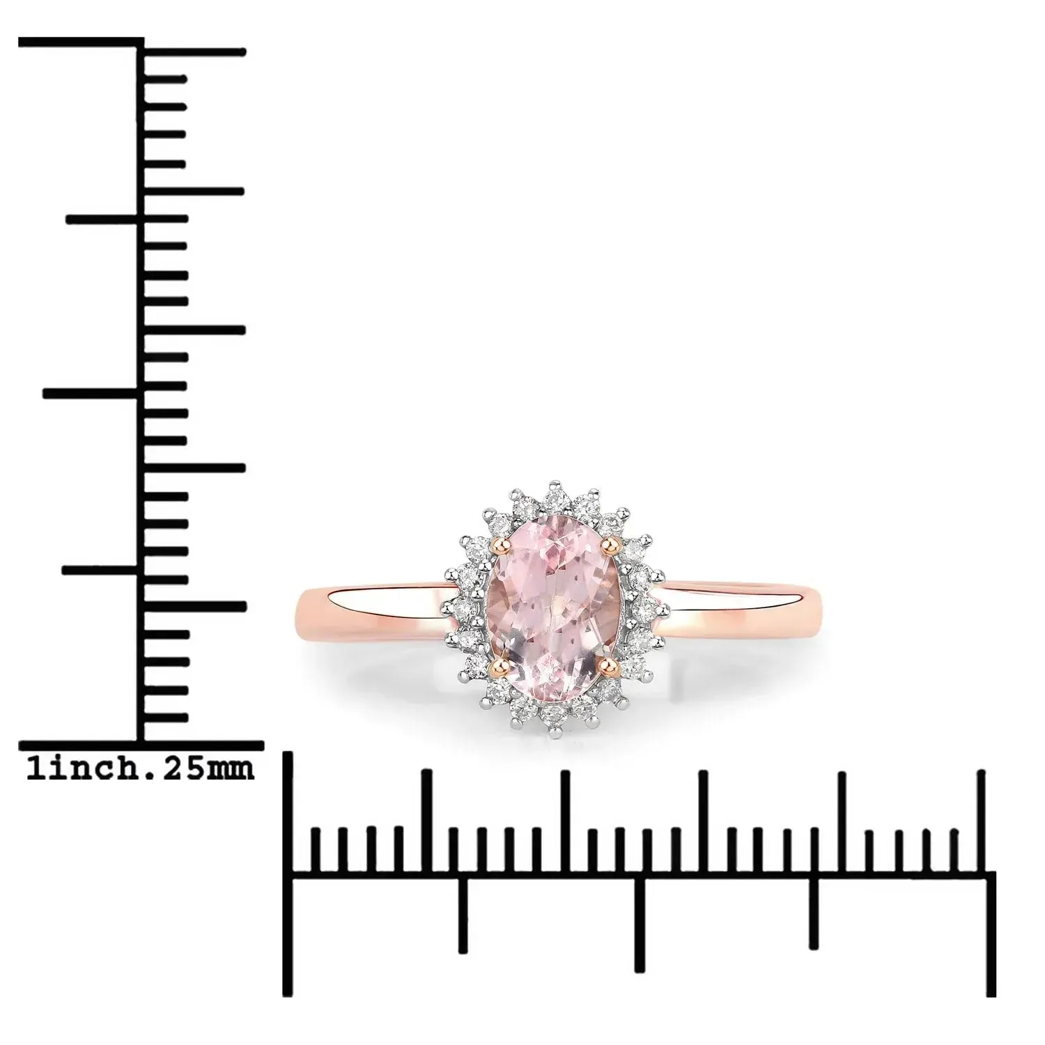 14K Rose Gold Morganite Halo Engagement Rings