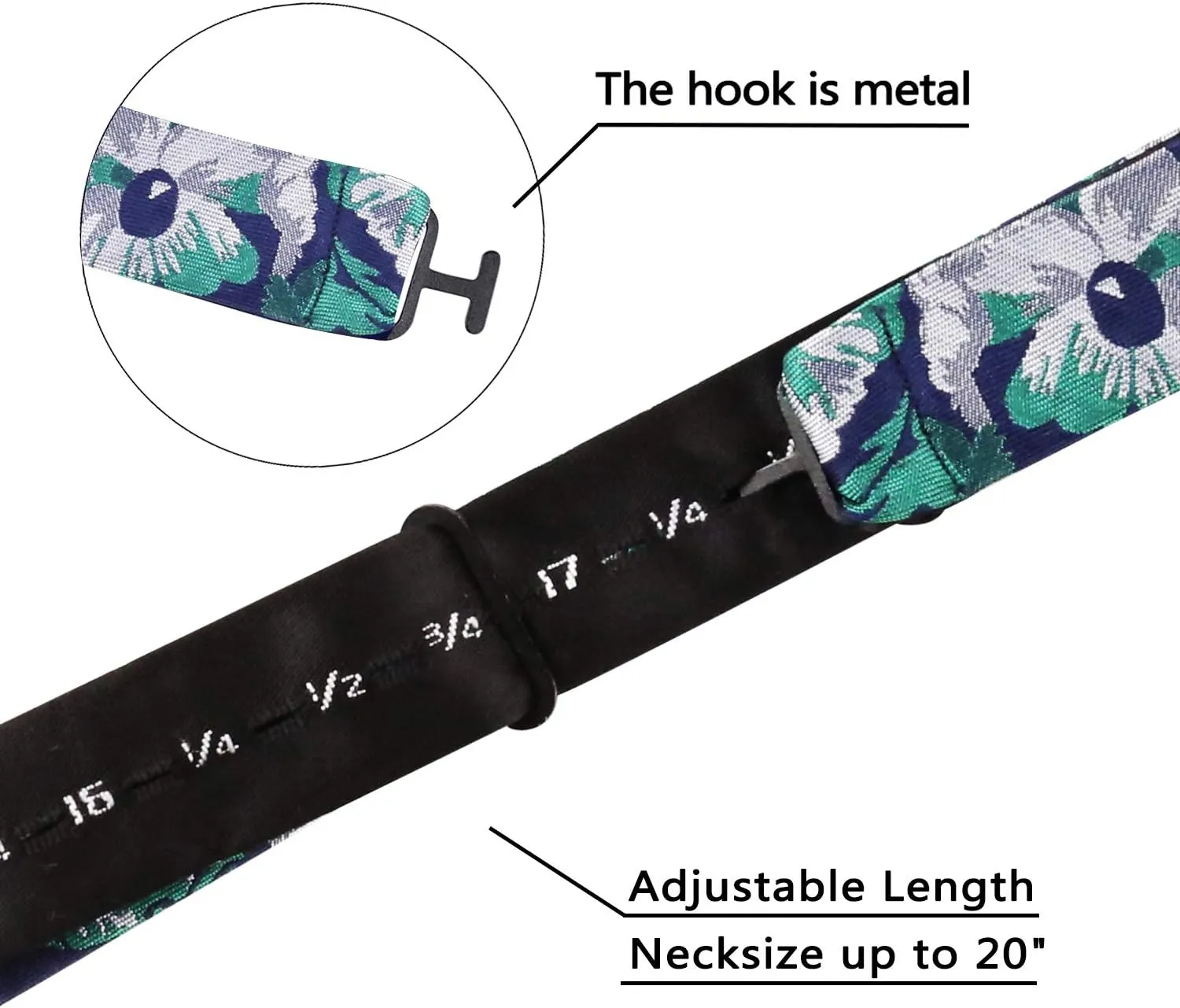 Alizeal Mens Classic Floral Pattern Self-tied Bow Tie and Handkerchief Set