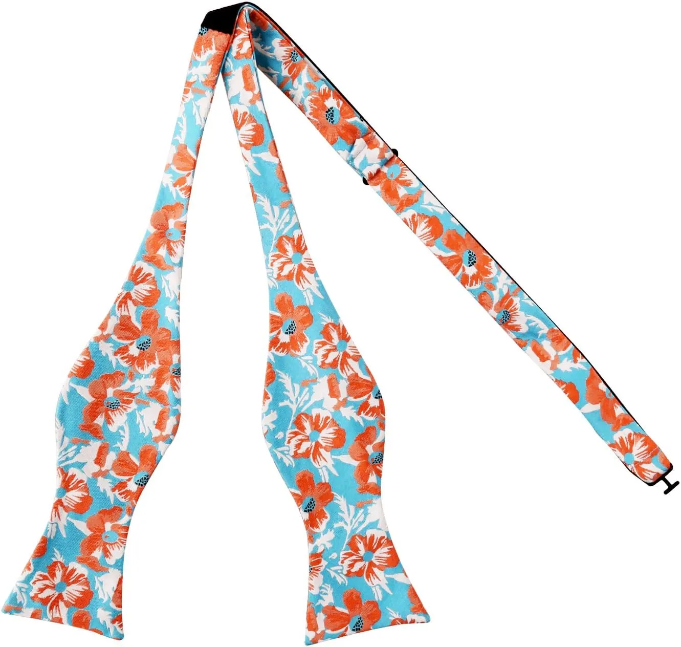 Alizeal Mens Classic Floral Pattern Self-tied Bow Tie and Handkerchief Set