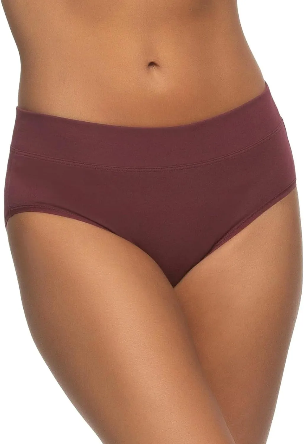 Felina Womens 5 Pack Pima Cotton Wide Waistband Hipster