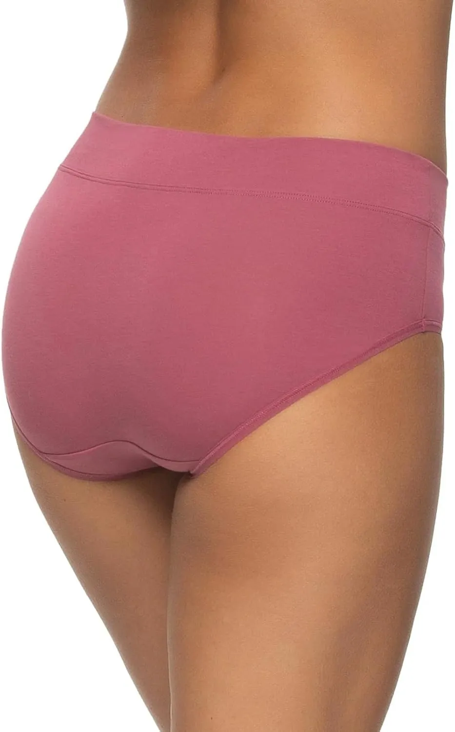 Felina Womens 5 Pack Pima Cotton Wide Waistband Hipster