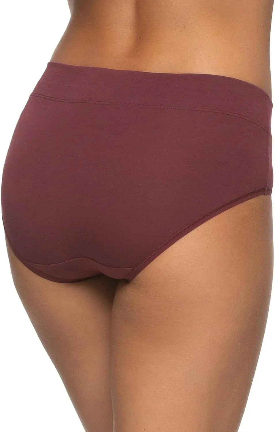 Felina Womens 5 Pack Pima Cotton Wide Waistband Hipster