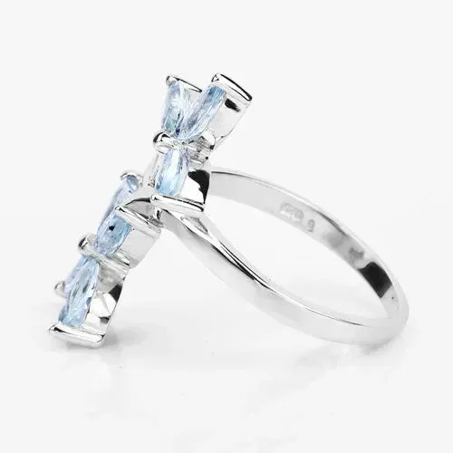 Floral Aquamarine Engagement Ring
