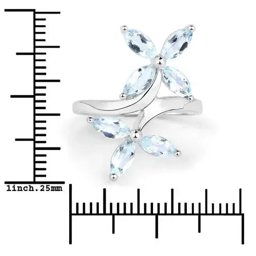 Floral Aquamarine Engagement Ring