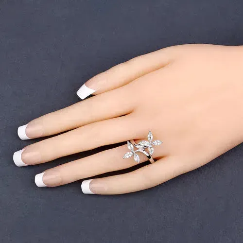 Floral Aquamarine Engagement Ring