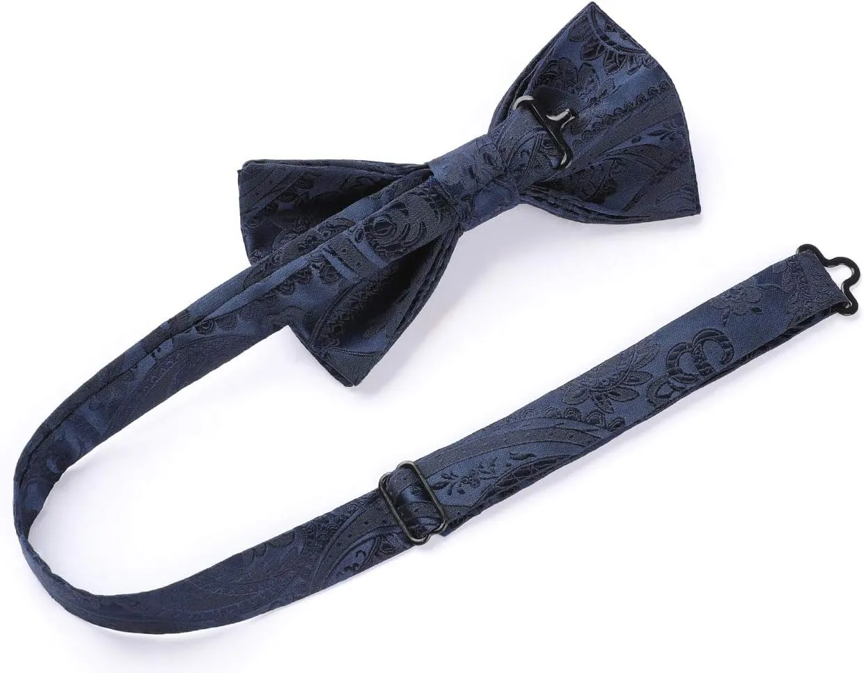HISDERN Bow Ties for Men Paisley Floral Pre-tied Bowtie Pocket Square Set Men's Formal Bow Ties Wedding Party