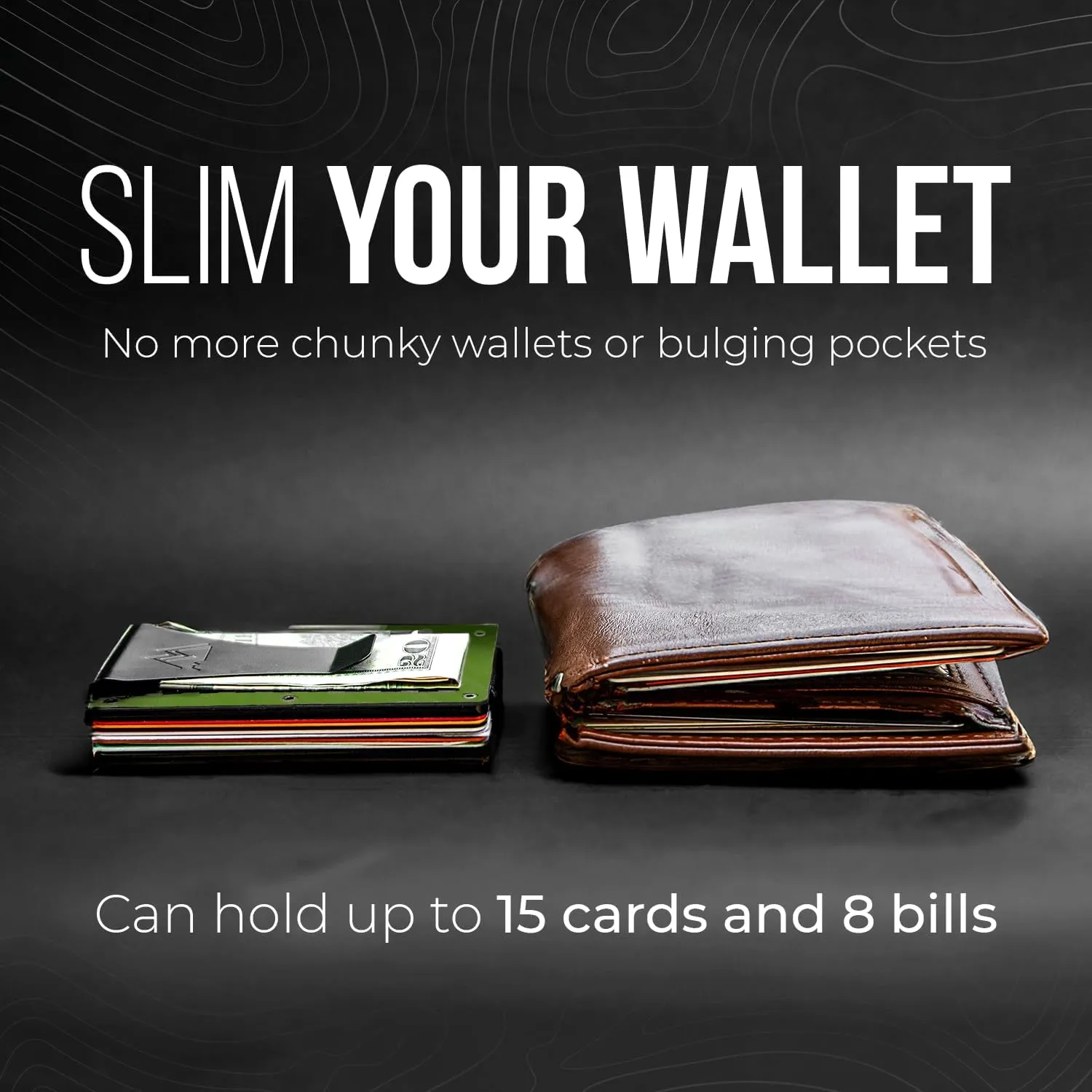 Mountain Voyage Co Minimalist Wallet for Men & Women - Slim RFID Wallet, Scratch Resistant, Credit Card Holder & Money Clip, Easily Removable Money & Cards, (Army Green)