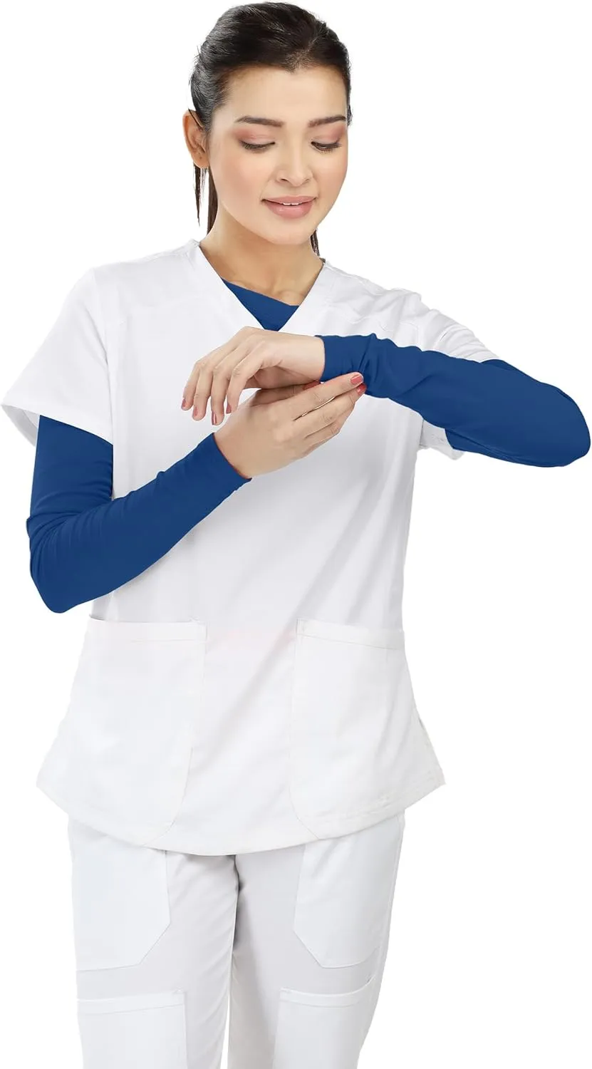 NY Threads Womens Under Scrub Slim Fit Long Sleeve T-Shirt Underscrub Comfort Tee
