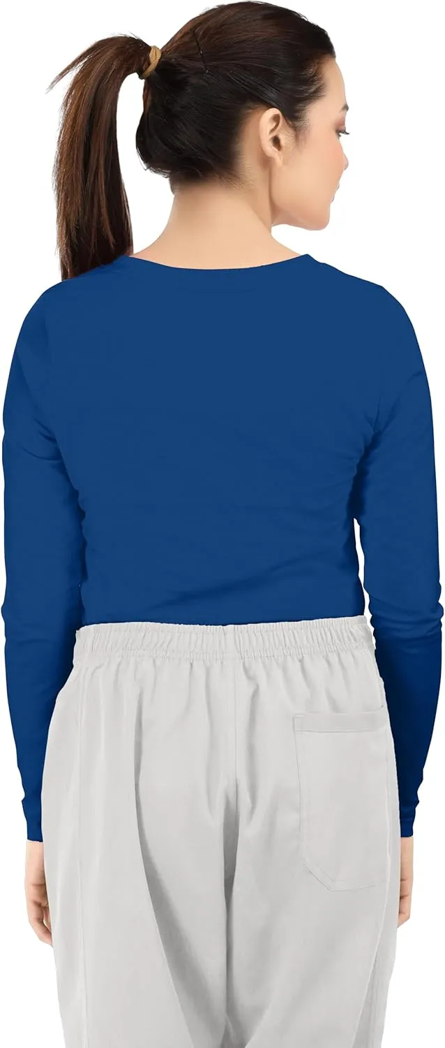 NY Threads Womens Under Scrub Slim Fit Long Sleeve T-Shirt Underscrub Comfort Tee