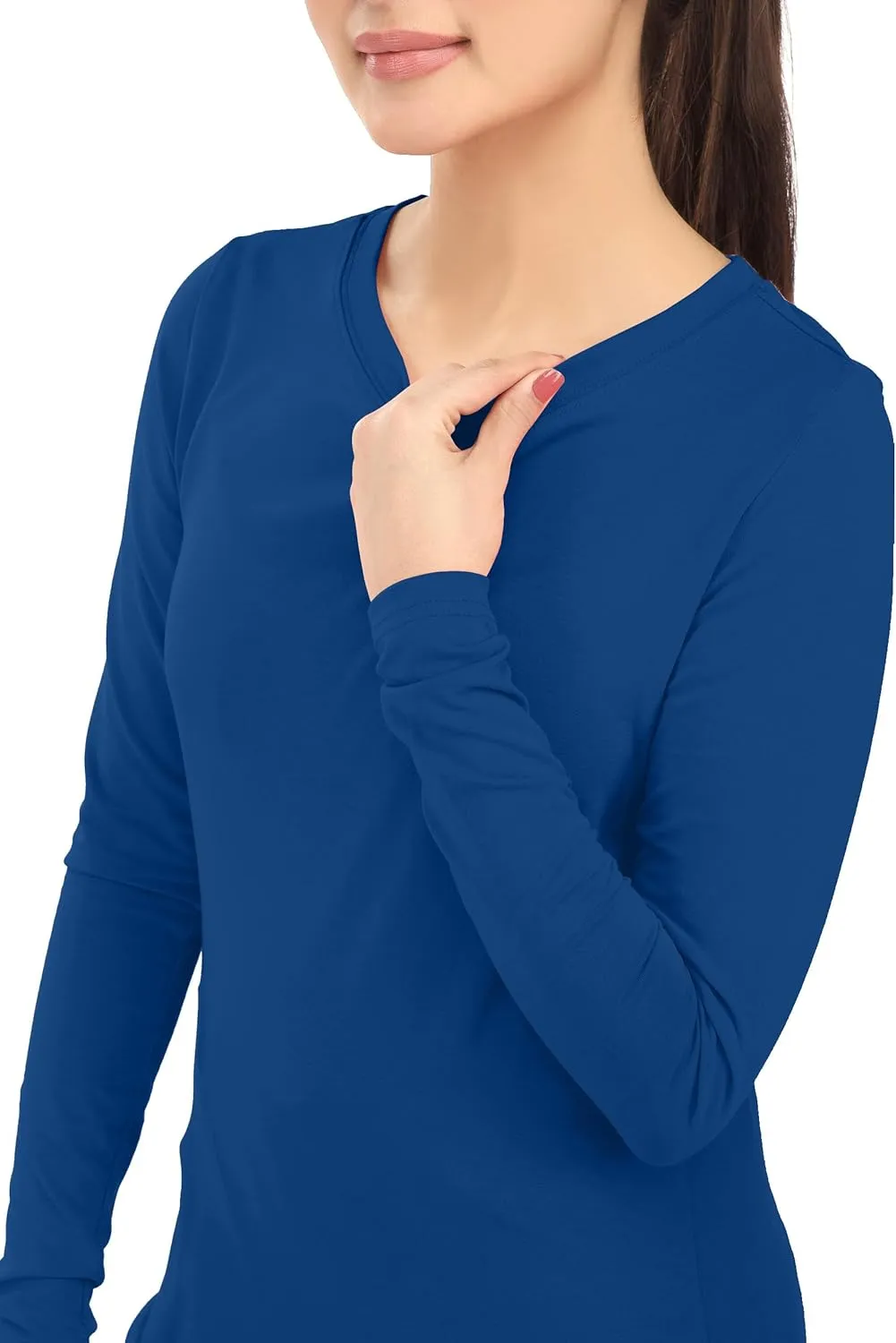 NY Threads Womens Under Scrub Slim Fit Long Sleeve T-Shirt Underscrub Comfort Tee