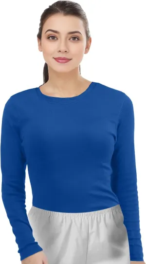 NY Threads Womens Under Scrub Slim Fit Long Sleeve T-Shirt Underscrub Comfort Tee