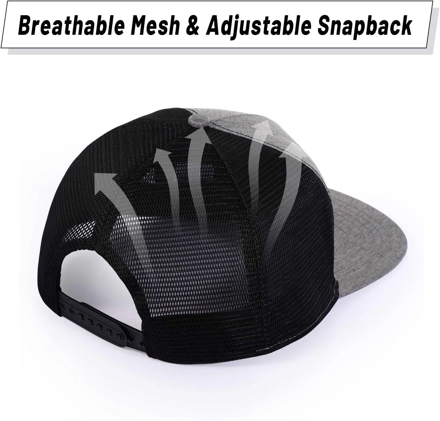 Oversize XXL American Flag Trucker Hat for Men Women,Flat Brim Adjustable Mesh Snapback Baseball Cap for Casual Wear