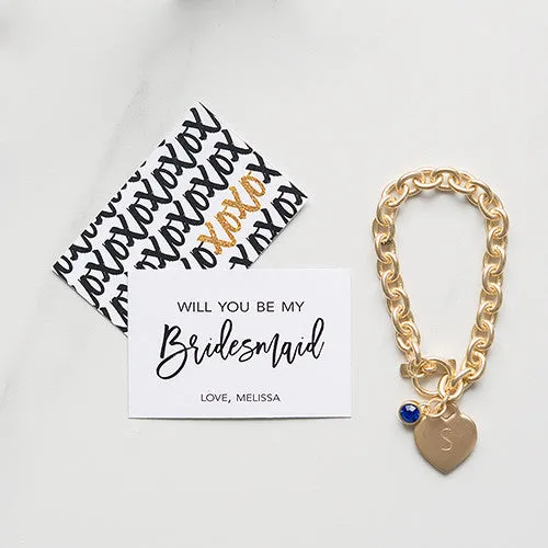 Personalized Gold White Black XOXO Rectangular Favor Tag