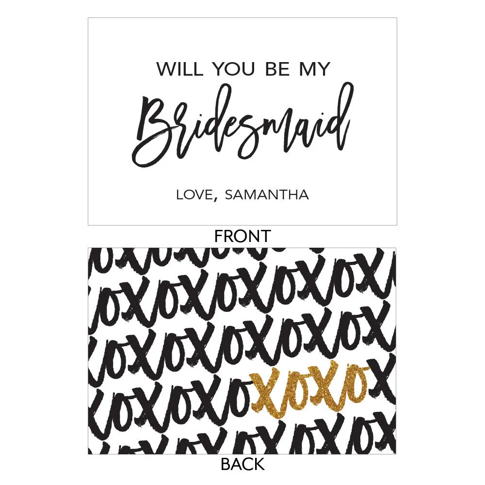 Personalized Gold White Black XOXO Rectangular Favor Tag