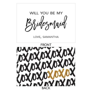 Personalized Gold White Black XOXO Rectangular Favor Tag
