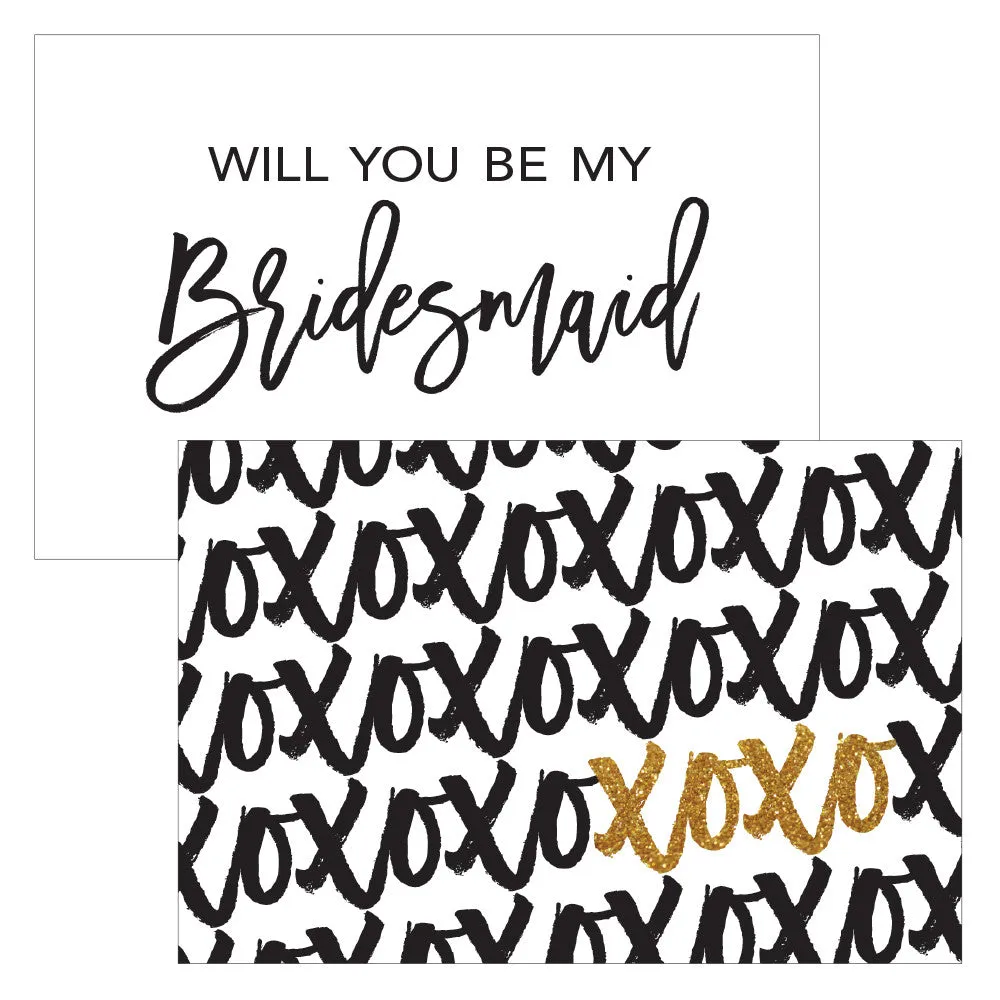 Personalized Gold White Black XOXO Rectangular Favor Tag