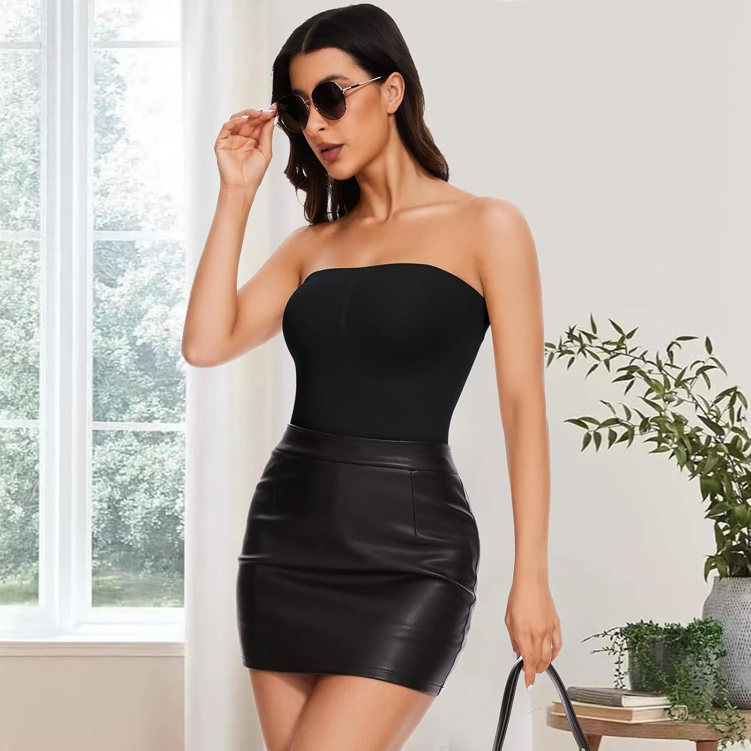 Strapless Shapewear Bodysuit for Women Seamless triangle Tummy Control Bodysuit Slimming Butt Lifter Body Shaper