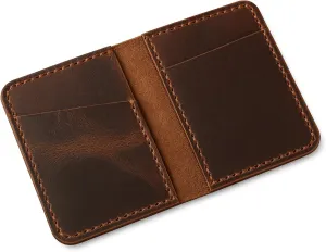 The Antiq Bifold Leather Wallet, Vintage Leather Wallet, Credit Card Case, Money Organizer, Minimalist Wallet for Men & Women, Genuine Leather, Slim Design, Classic Wallet, Compact Organizer  Brown