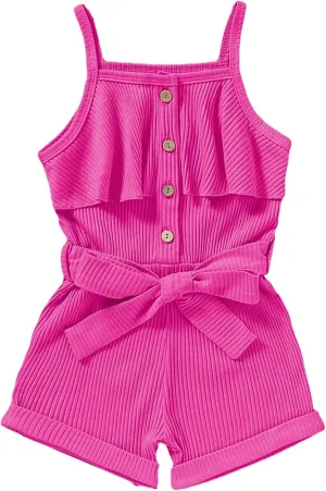 Toddler Girl Clothes Baby Summer Sleeveless Clothing Cute Halter Romper One-piece Jumpsuit Summer Clothes Set 1-5T