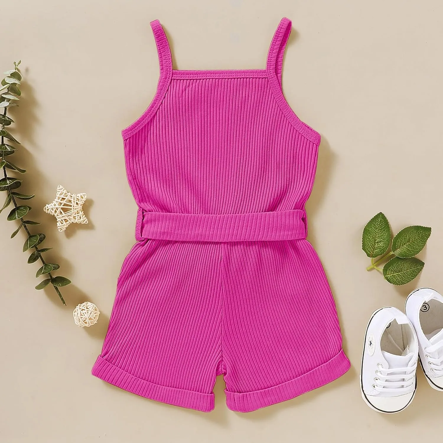 Toddler Girl Clothes Baby Summer Sleeveless Clothing Cute Halter Romper One-piece Jumpsuit Summer Clothes Set 1-5T