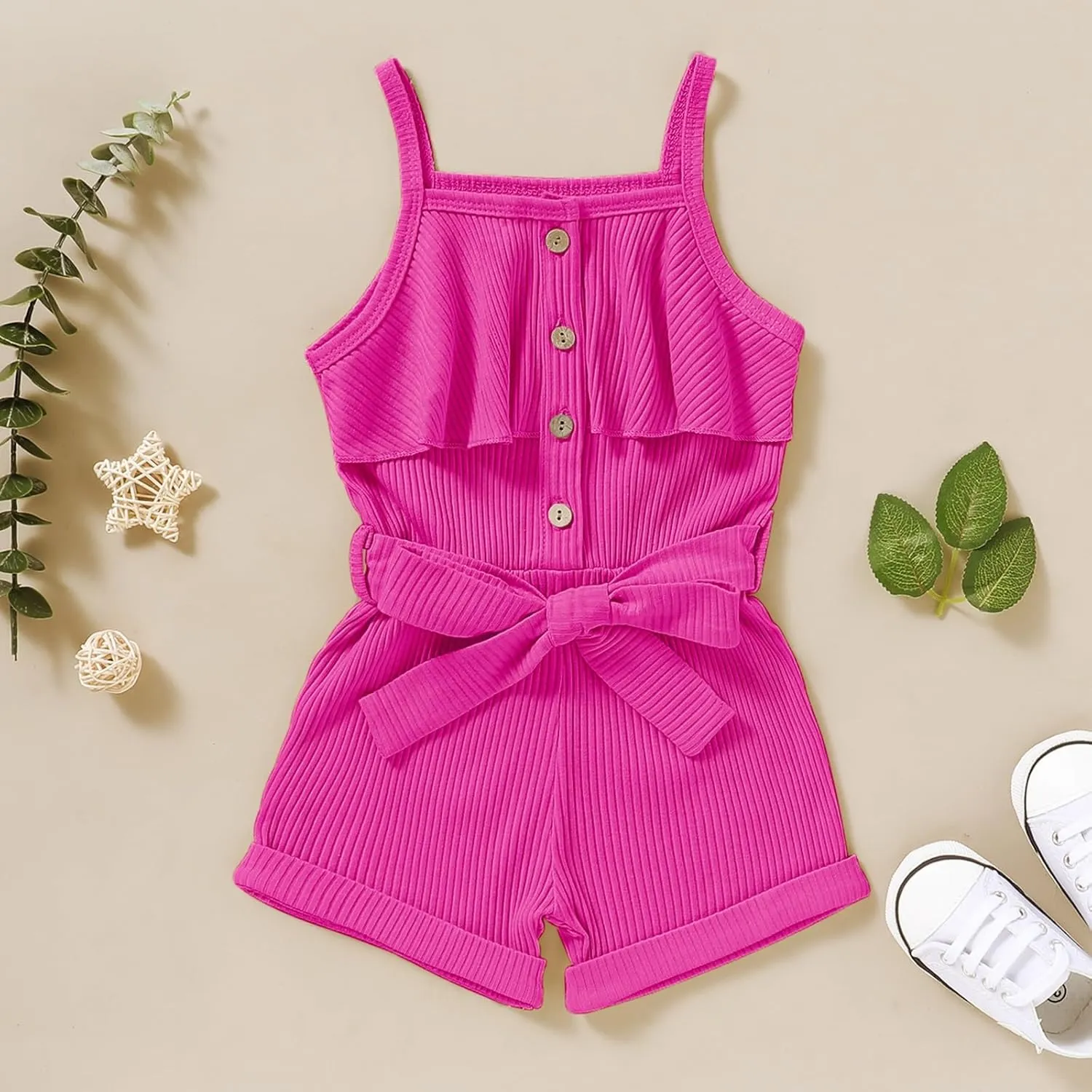 Toddler Girl Clothes Baby Summer Sleeveless Clothing Cute Halter Romper One-piece Jumpsuit Summer Clothes Set 1-5T