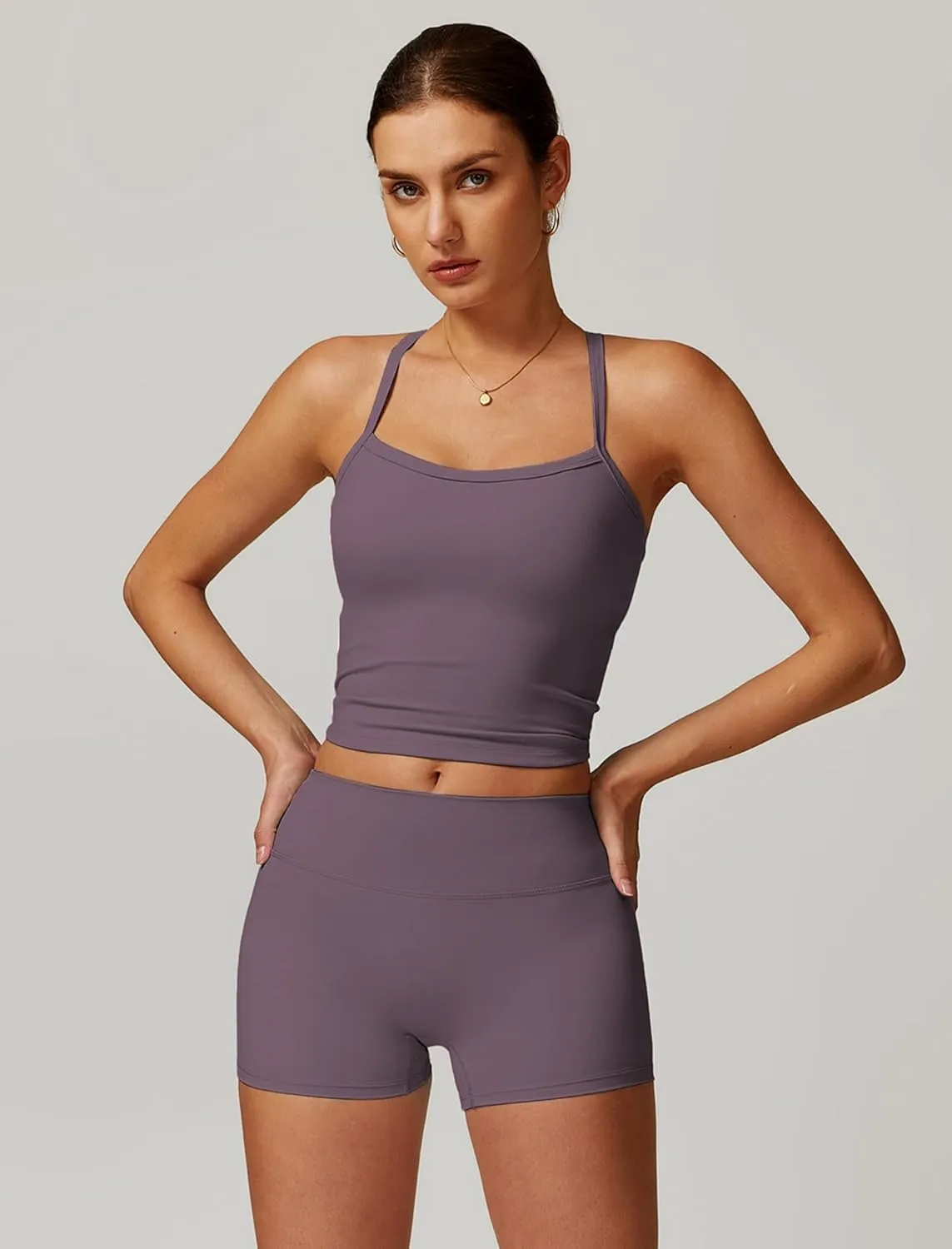 Two Piece Workout Sets For Women Tank Top Matching High Waist Booty Lifting Shorts Gym Yoga Active Wear Outfits