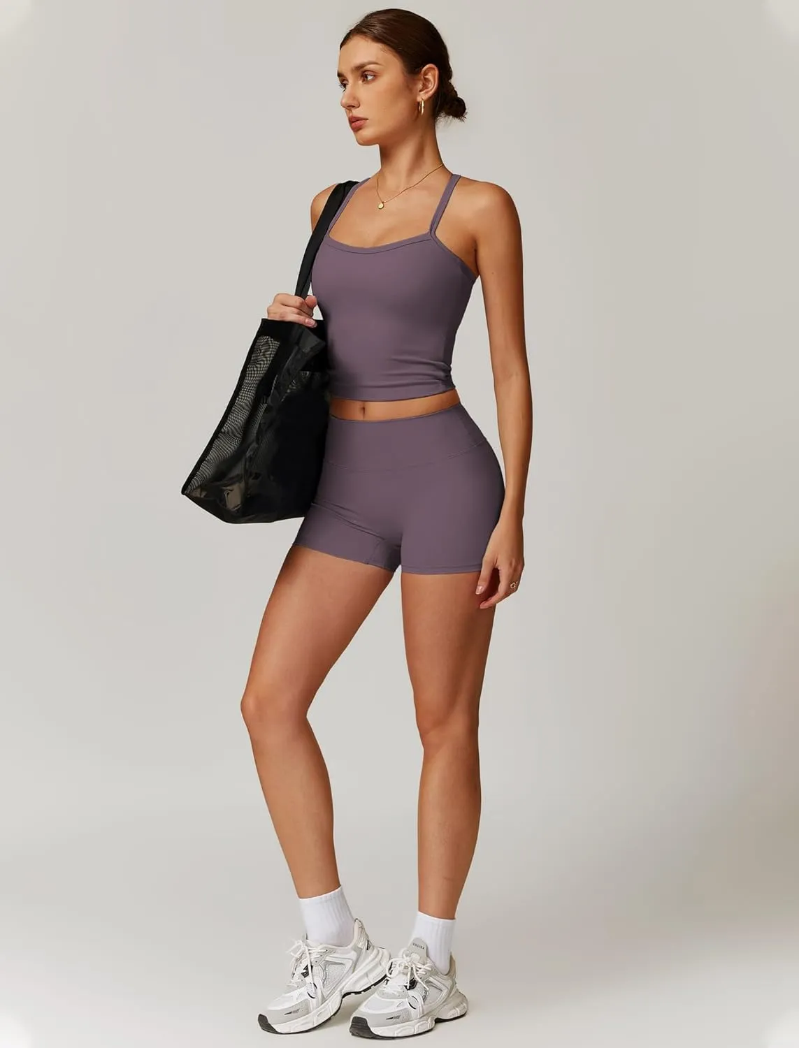 Two Piece Workout Sets For Women Tank Top Matching High Waist Booty Lifting Shorts Gym Yoga Active Wear Outfits