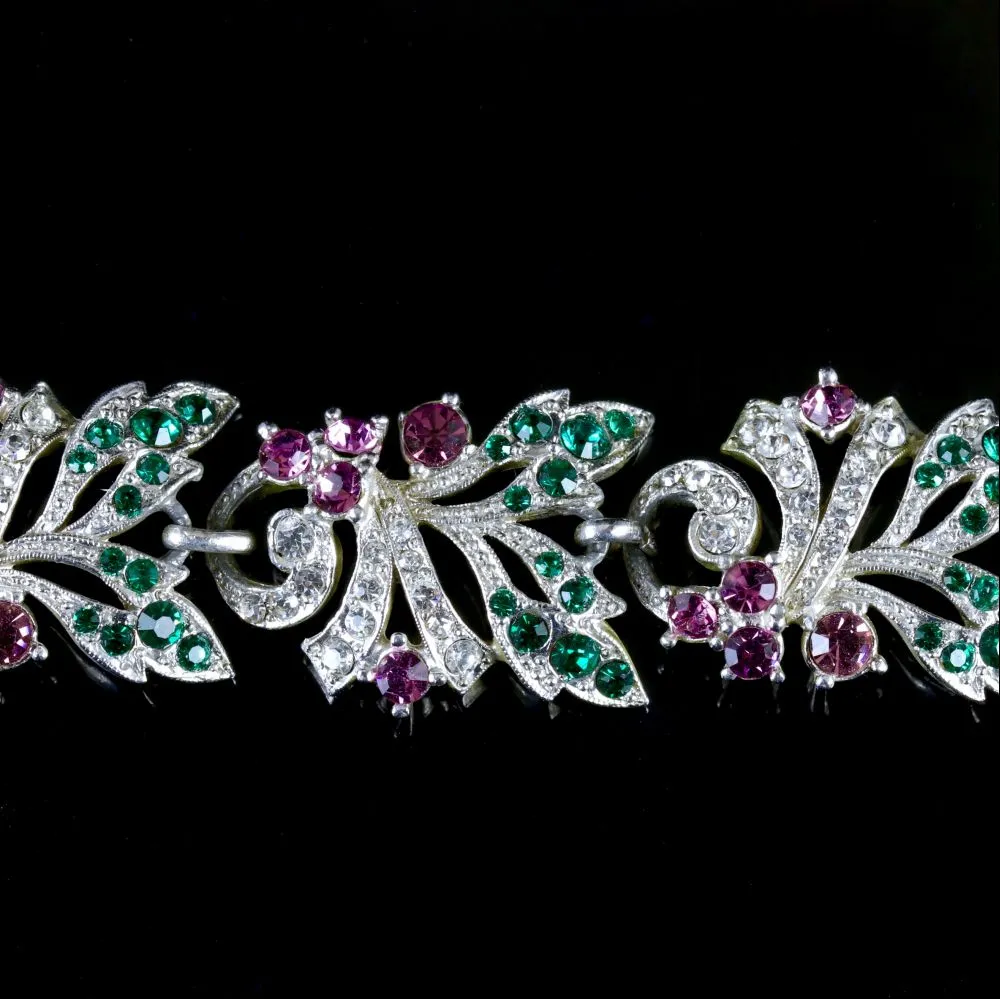 Vintage Suffragette Paste Stone Bracelet
