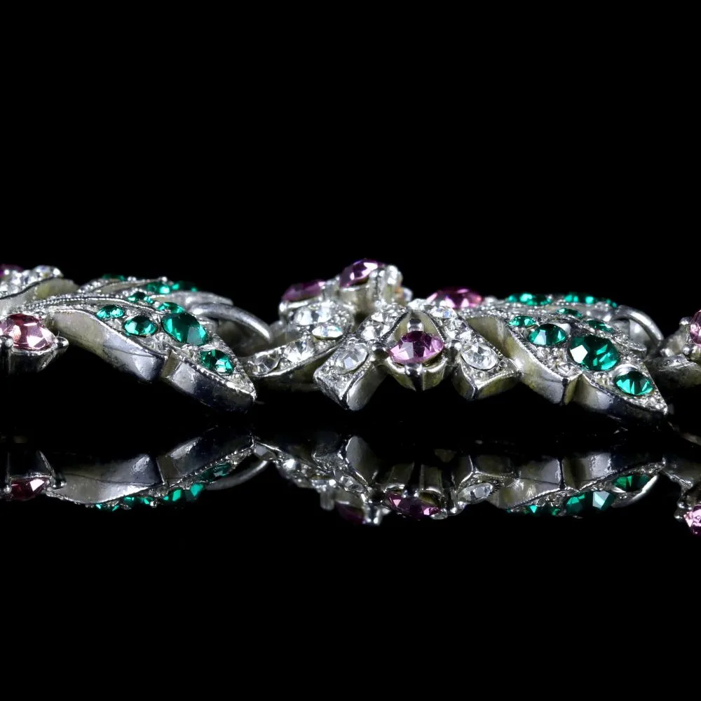 Vintage Suffragette Paste Stone Bracelet