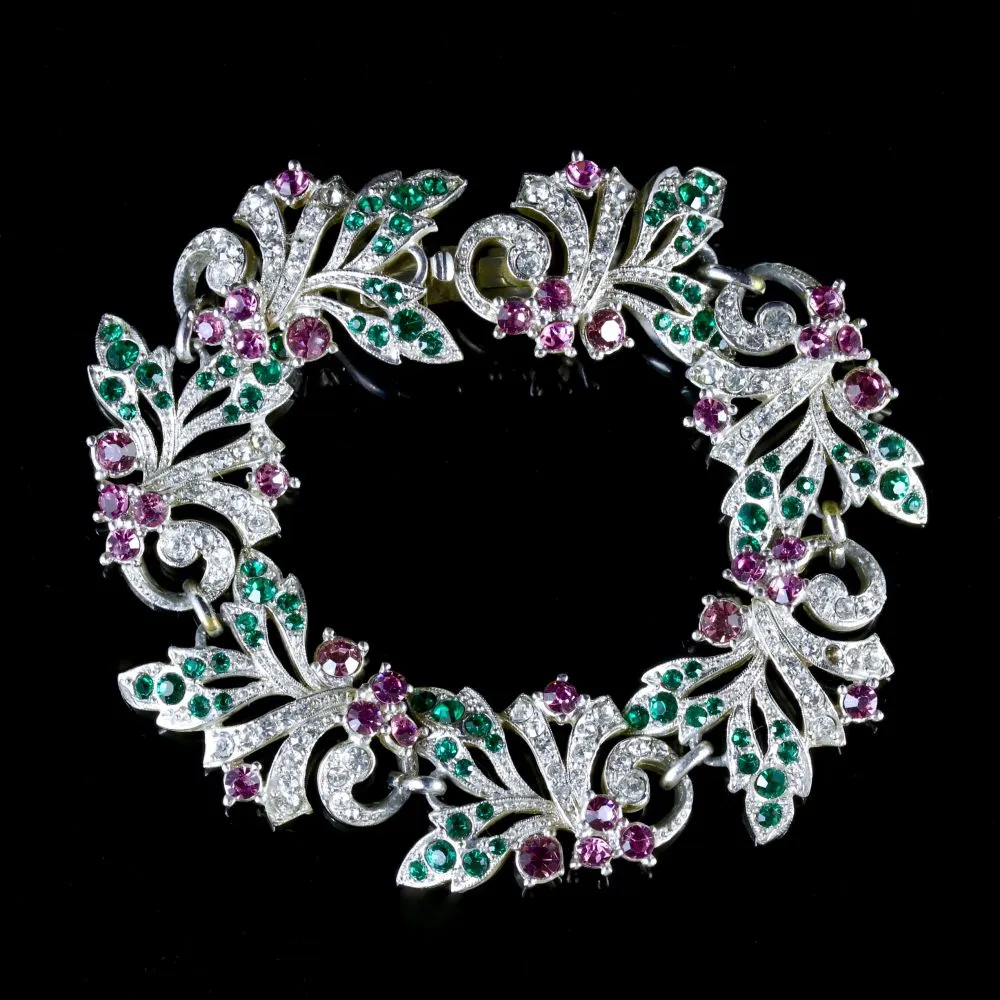 Vintage Suffragette Paste Stone Bracelet