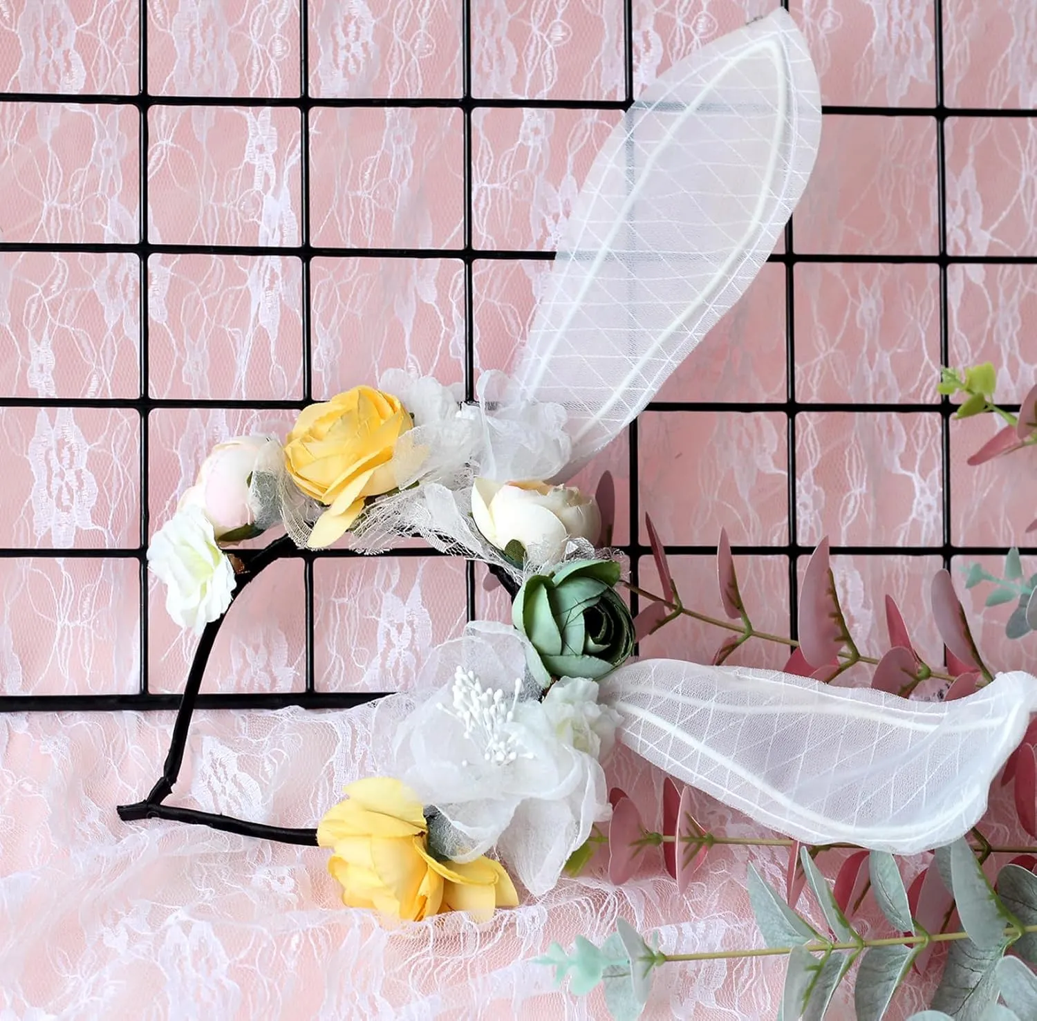 Vivivalue Floral Crown Girl Floral Headband Flower Headpiece Halo Wedding Party Photos
