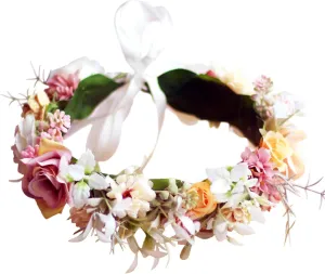 Vivivalue Floral Crown Girl Floral Headband Flower Headpiece Halo Wedding Party Photos