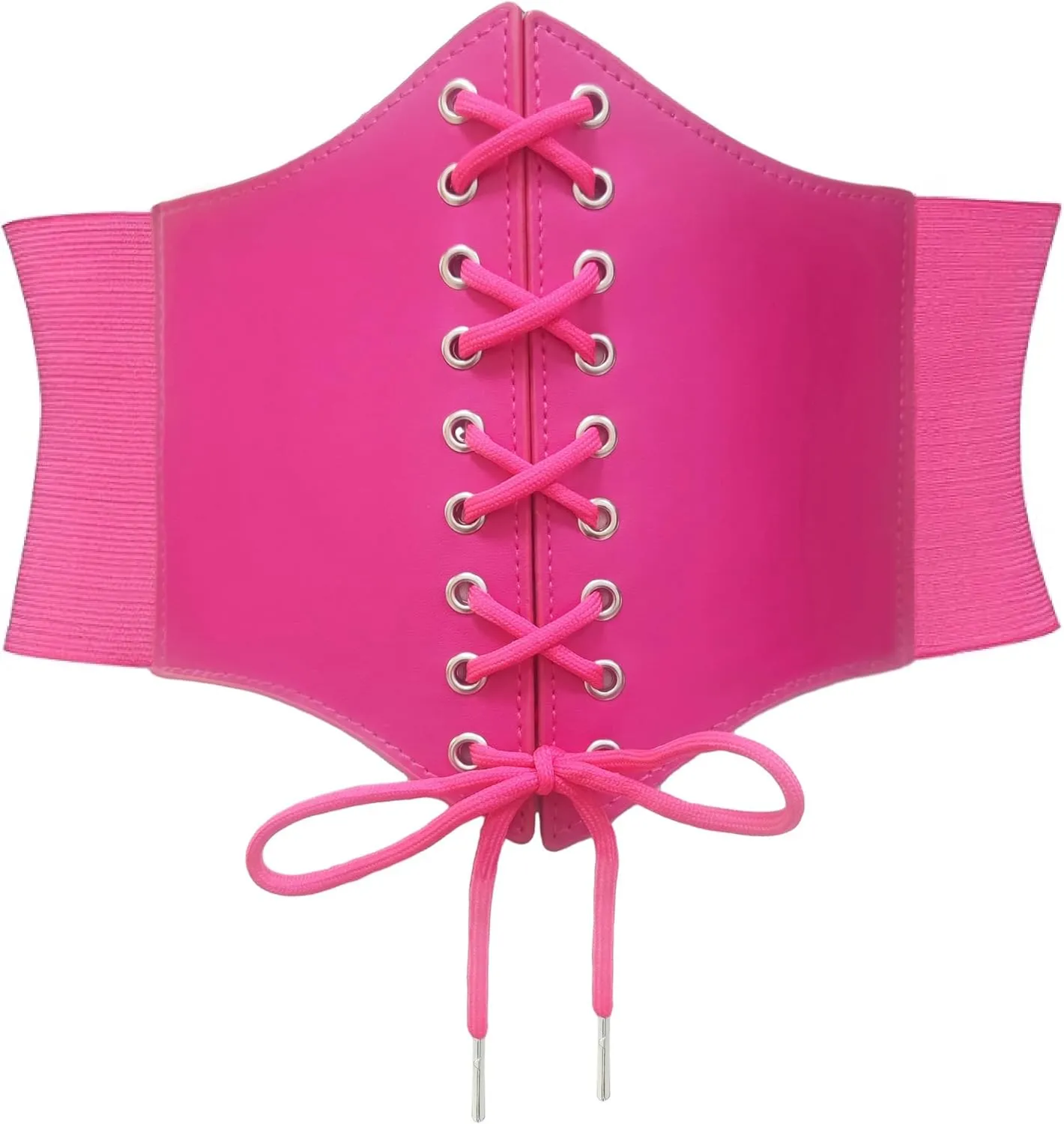 Women's Lace-Up Corset Waspie Wide Belt Retro Elastic Waist Tied for Ladies Halloween Costume