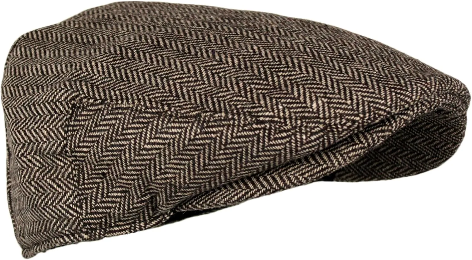 Wonderful Fashion Men's Classic Herringbone Tweed Wool Blend Newsboy Ivy Hat (Large/X-Large, Charcoal)