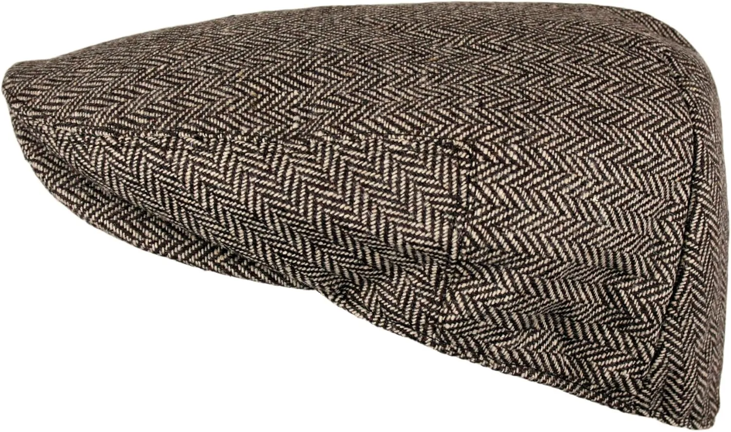 Wonderful Fashion Men's Classic Herringbone Tweed Wool Blend Newsboy Ivy Hat (Large/X-Large, Charcoal)