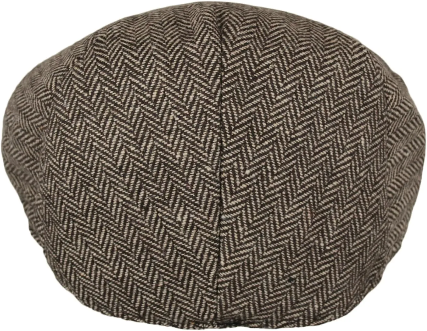 Wonderful Fashion Men's Classic Herringbone Tweed Wool Blend Newsboy Ivy Hat (Large/X-Large, Charcoal)