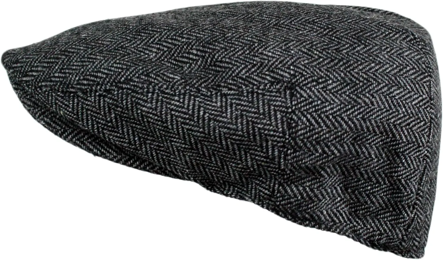 Wonderful Fashion Men's Classic Herringbone Tweed Wool Blend Newsboy Ivy Hat (Large/X-Large, Charcoal)
