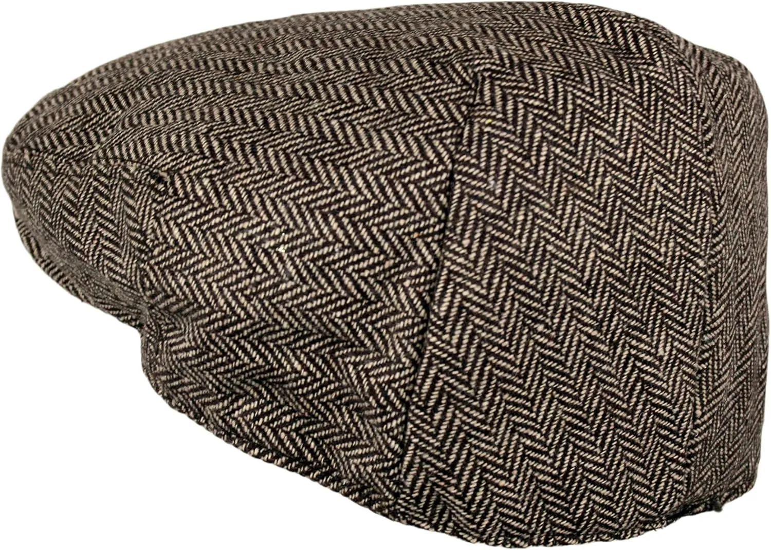 Wonderful Fashion Men's Classic Herringbone Tweed Wool Blend Newsboy Ivy Hat (Large/X-Large, Charcoal)