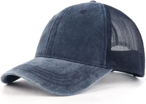 Zylioo XXL Oversize Washed Trucker Cap,Adjustable Mesh Trucker Hats,Soft Crown Running Hat for Big Heads